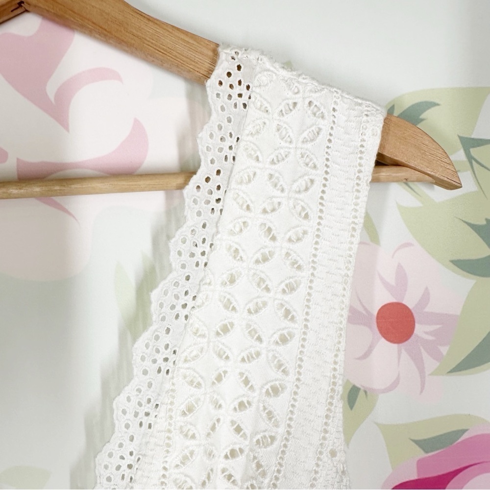 NEW Free People Running Through My Mind Midi Ivory Floral Eyelet Dress L - Picture 8 of 15
